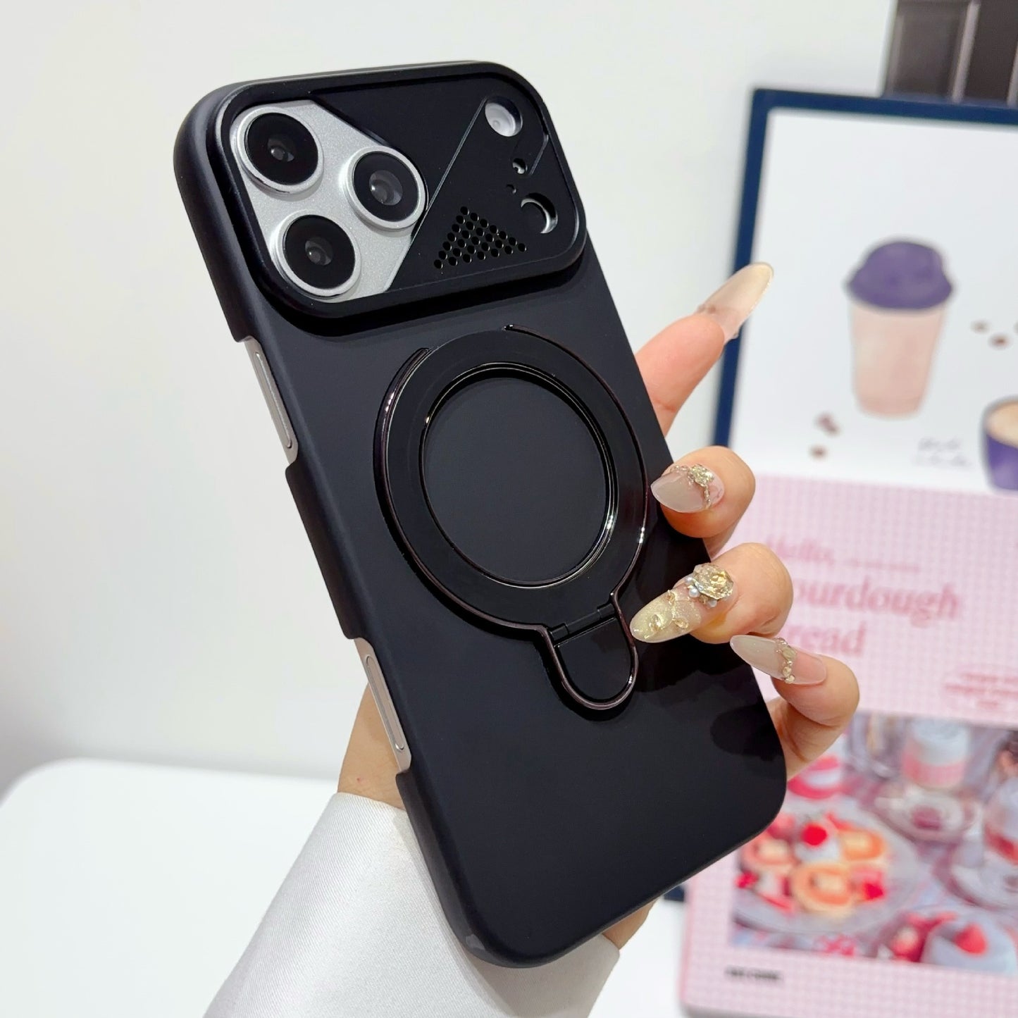 Magnetic Invisible Kickstand PC Case for iPhone