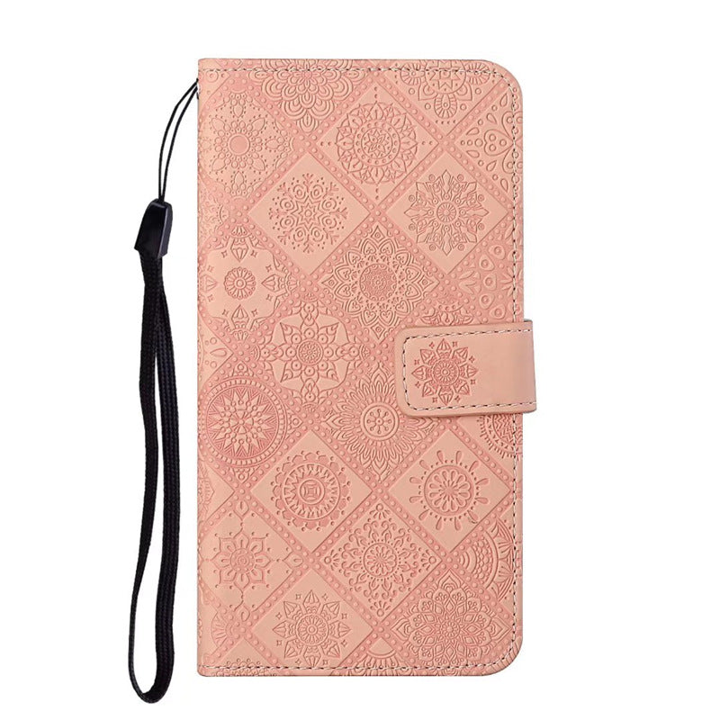 Embossed leather Apple phone case