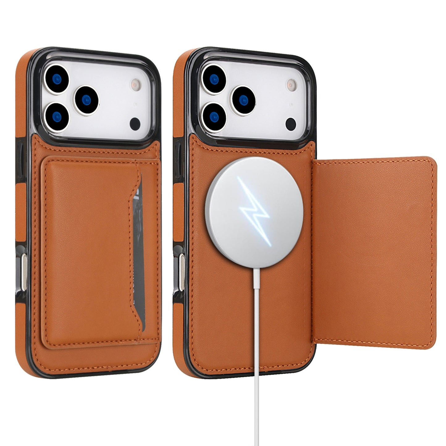 Magnetic Flip Leather Case with Card Slot and Stand for iPhone