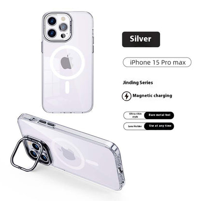 Transparent magnetic contact lens holder anti-fall iPhone case