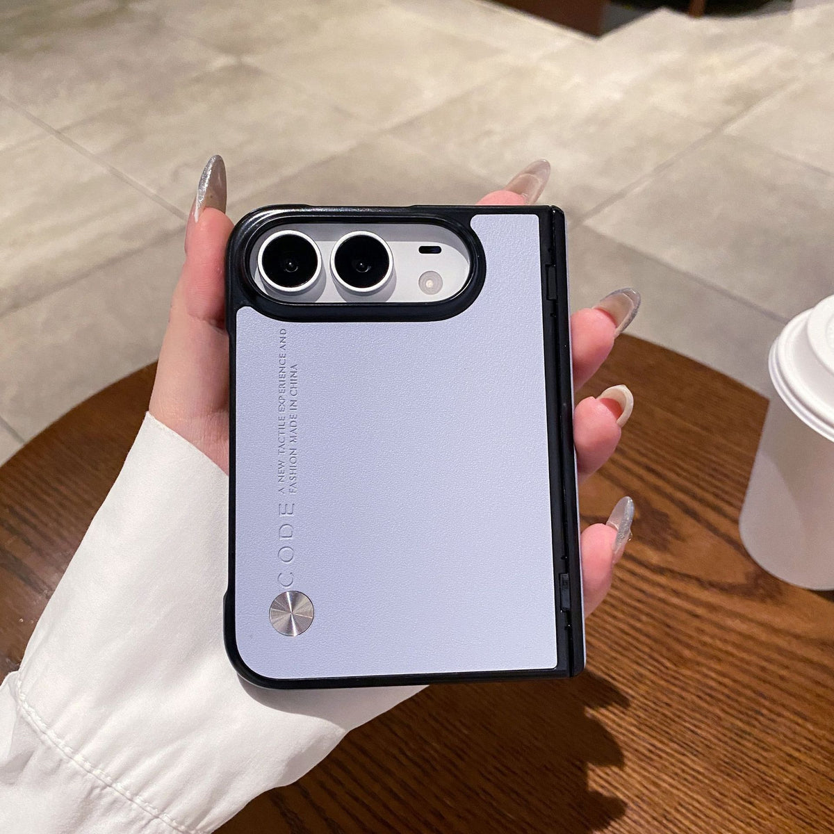 Solid-color vegan leather case for Apple Duo