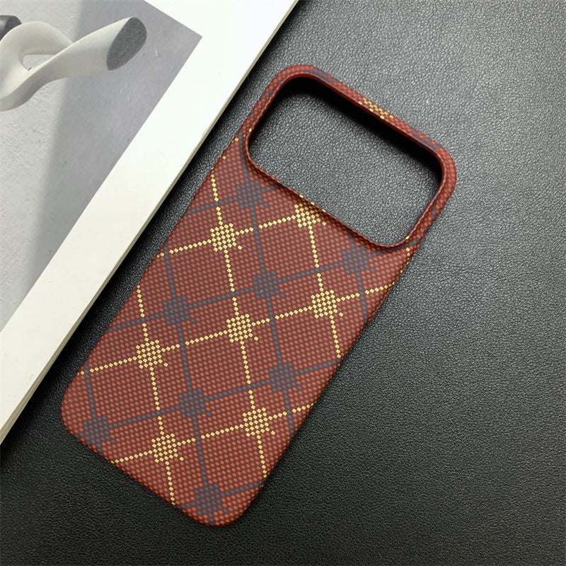 Embossed carbon fiber textured Apple phone case