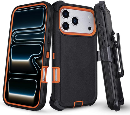 Solid-color rugged protective case with belt clip for iPhone