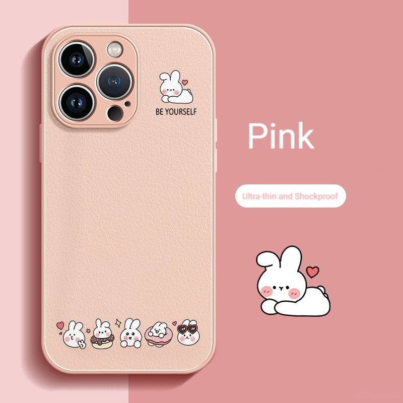Skin-textured bunny donut iPhone case