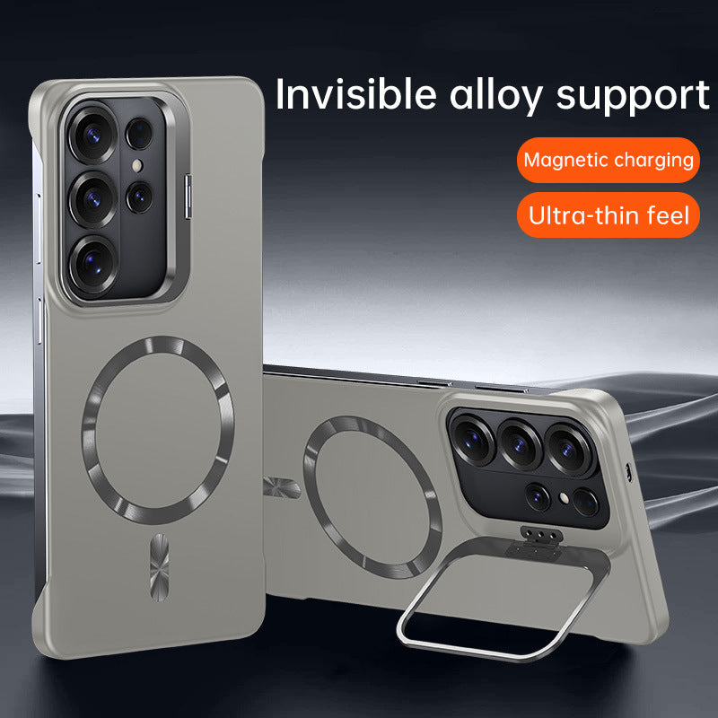 Painted frameless magnetic stand Samsung phone case