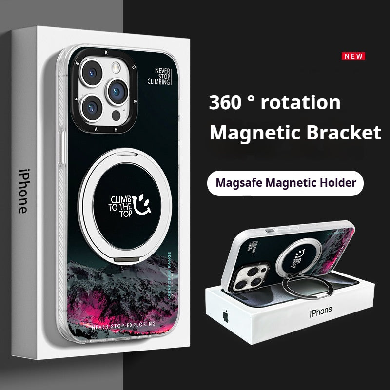 Purple Snow Mountain Magnetic Stand Apple Phone Case
