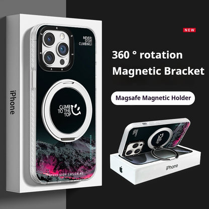 Purple Snow Mountain Magnetic Stand Apple Phone Case