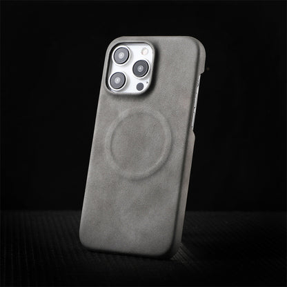 Skin-feeling sheepskin magnetic iPhone case