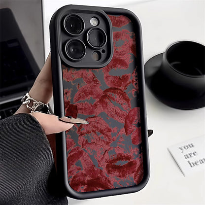 Full-screen lip print anti-drop Apple phone case