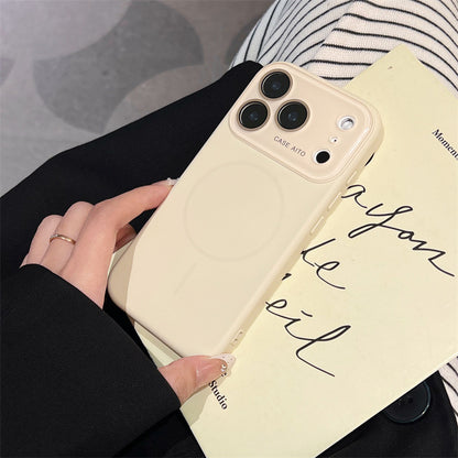 Liquid Silicone Magnetic iPhone Case with Large Camera Cutout