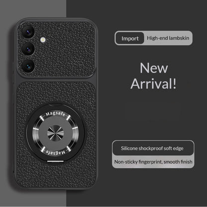 Skin-friendly lambskin magnetic stand Samsung phone case