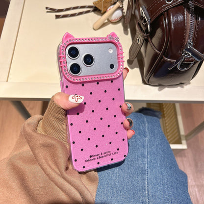 Polka dot cat ear fashion Apple phone case