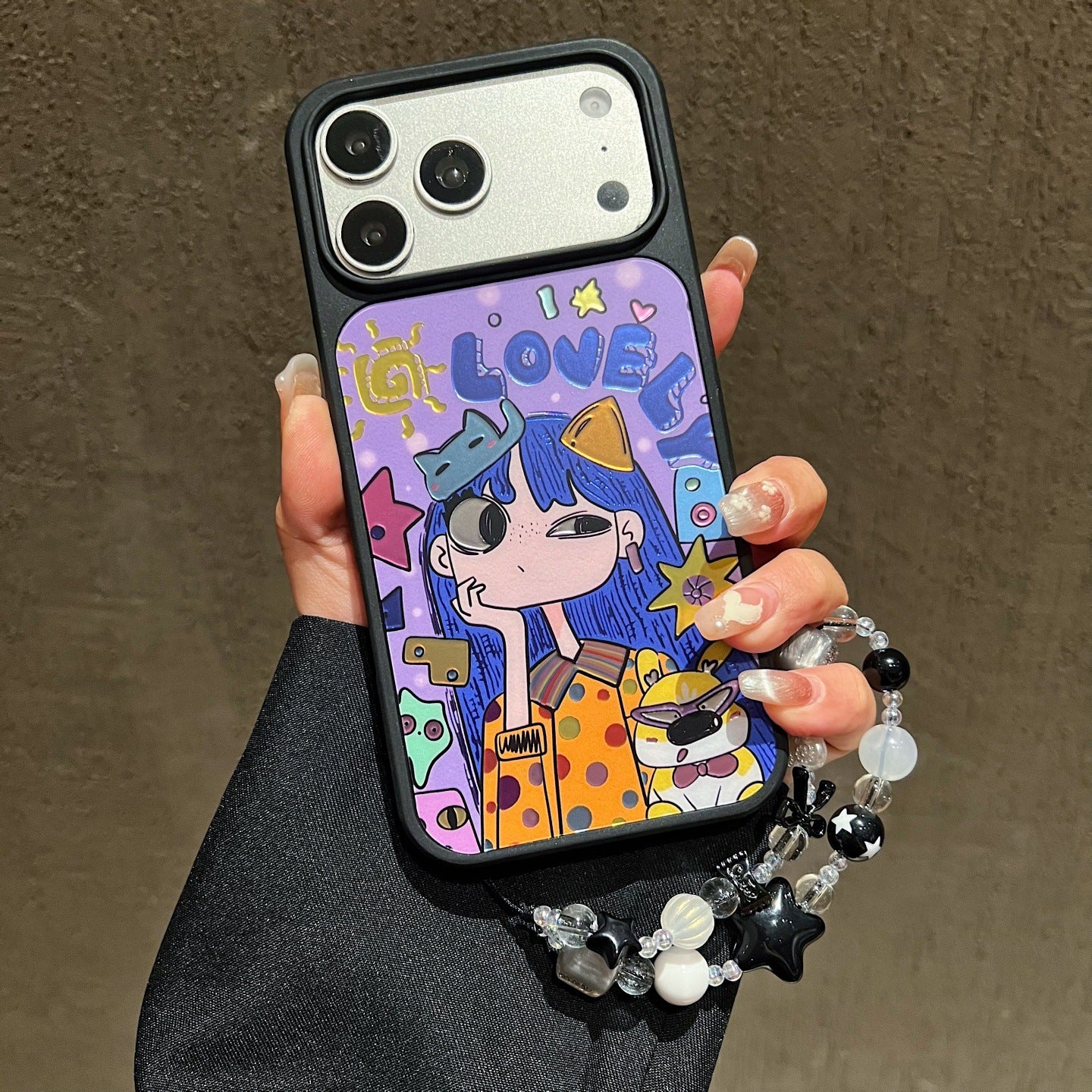Gold-plated frosted girl iPhone case