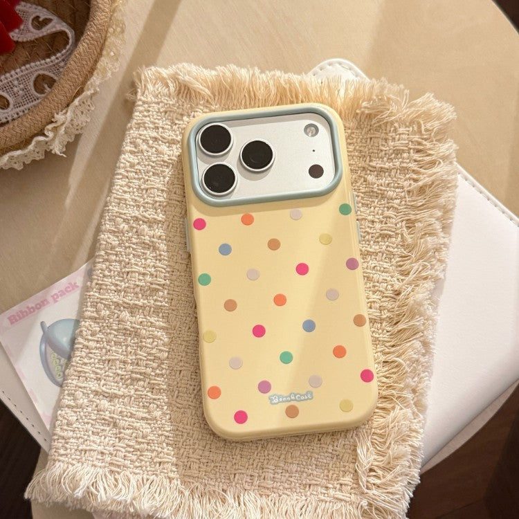 Color-blocked polka dot anti-drop iPhone case