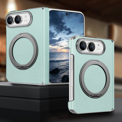 Korean style vegan leather magnetic rotating stand iPhone Duo phone case