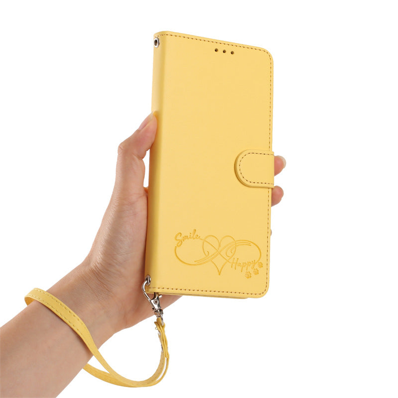 Heart-shaped letter leather Apple phone case