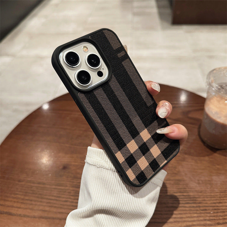 British-style striped magnetic iPhone case