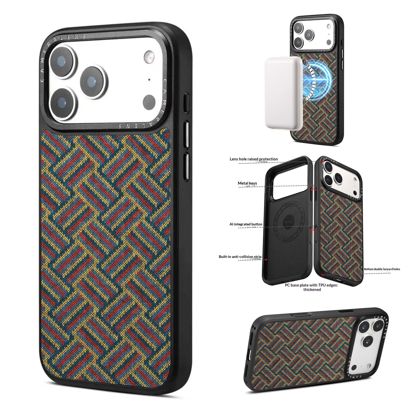 Magnetic Cork-Embroidered iPhone Case