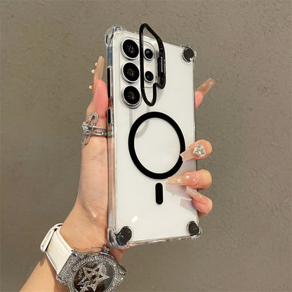 Hardware-invisible lens holder magnetic Samsung phone case