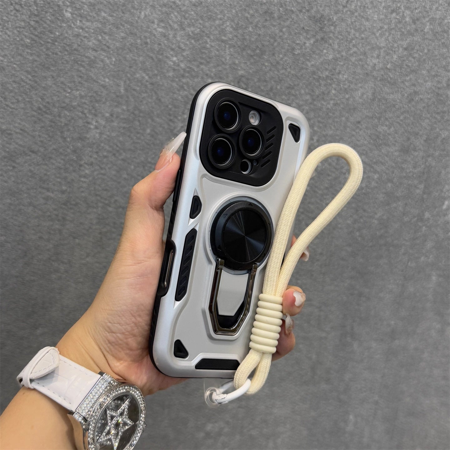 Magnetic iPhone case with lanyard