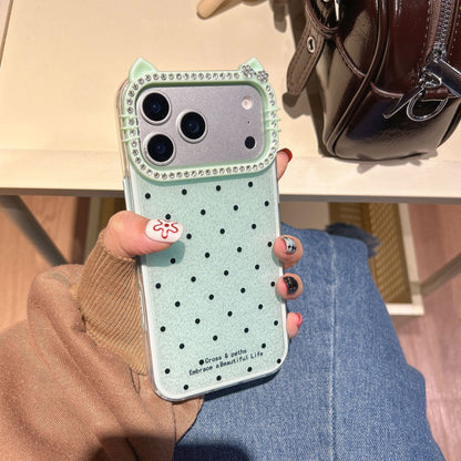 Polka dot cat ear fashion Apple phone case