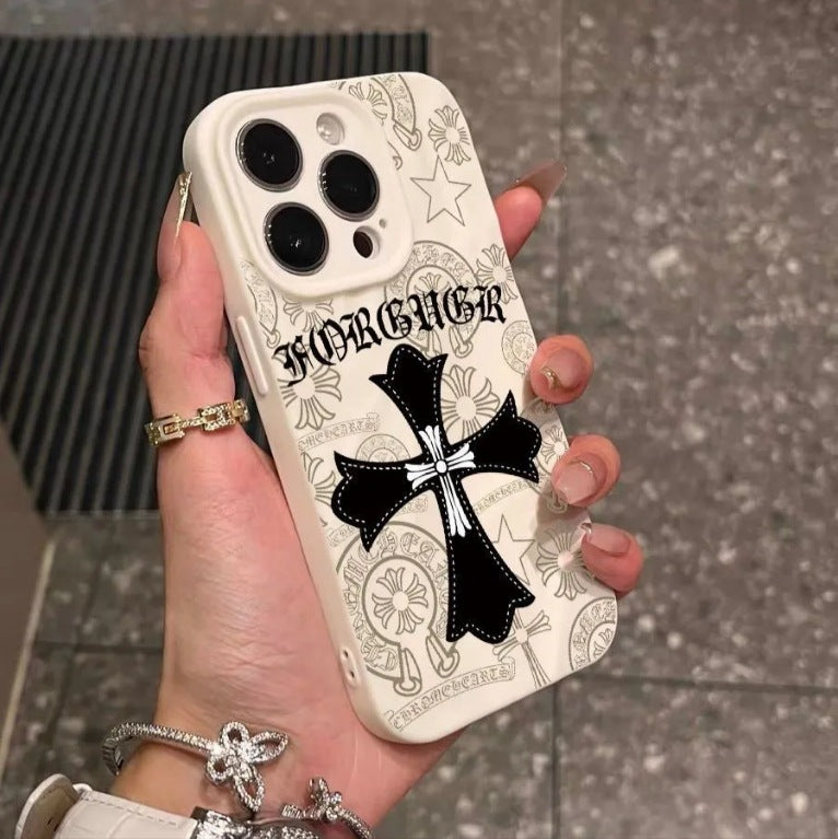 Premium Full-Coverage Cross-Design iPhone Case