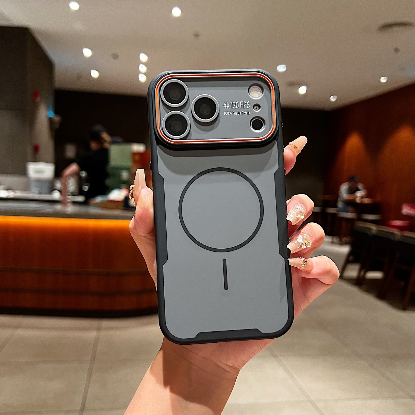 Frosted Skin-like Magnetic Large View Apple Phone Case