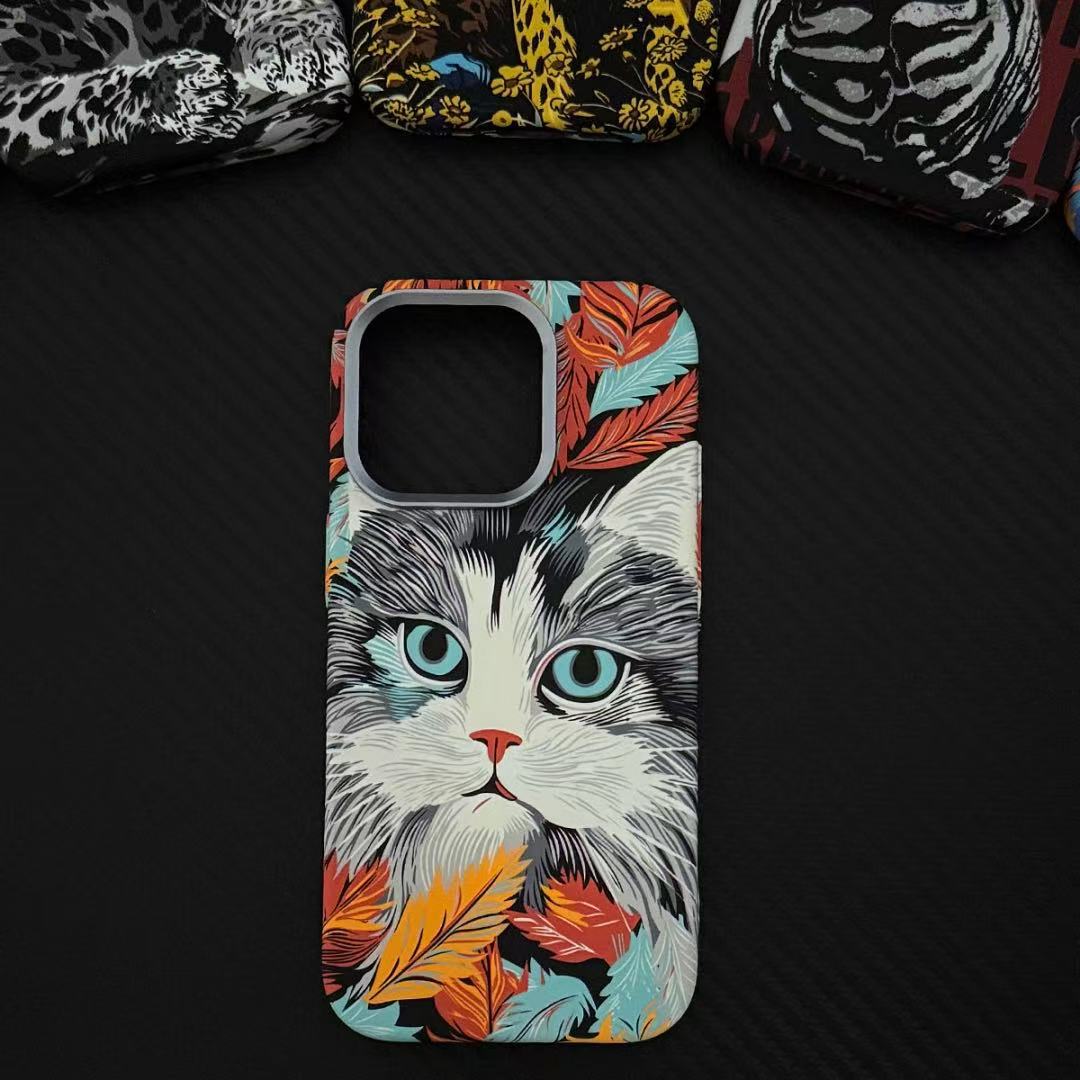 Luminous Embossed Magnetic Animal Apple Phone Case