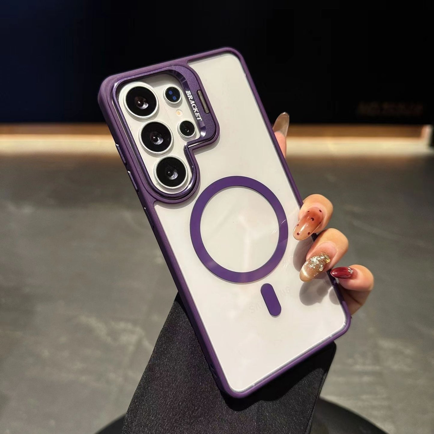 Metal Stand Magnetic Acrylic Samsung Phone Case