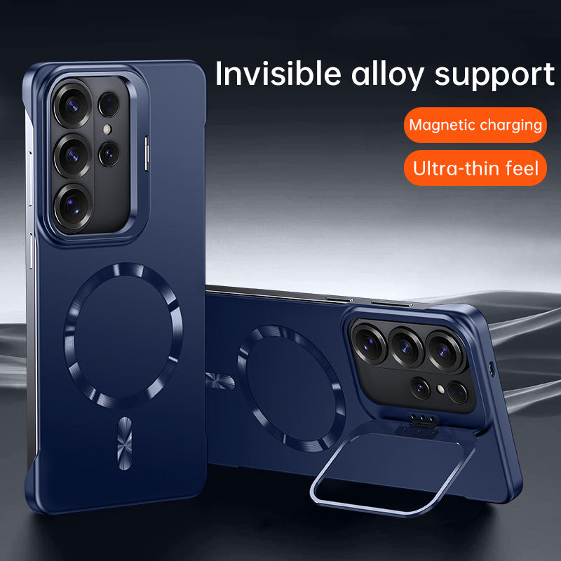 Painted frameless magnetic stand Samsung phone case