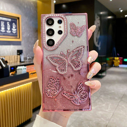 3D Glitter Rhinestone Butterfly Samsung Phone Case