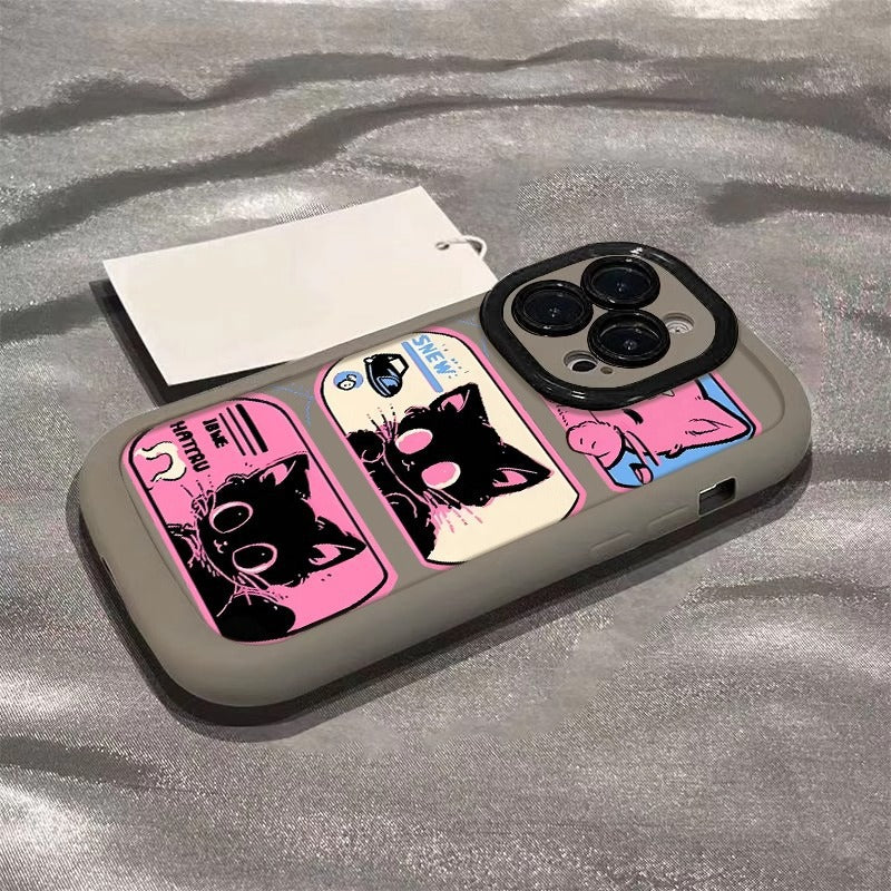Pink cat-shaped anti-drop Apple phone case