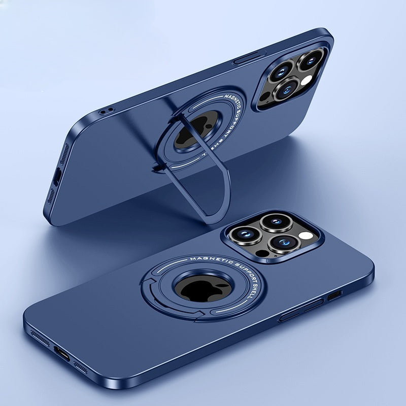 Magnetic invisible pull rod stand Apple phone case