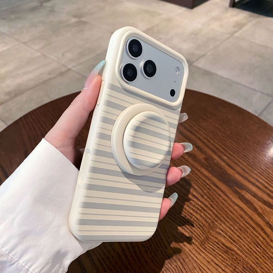Stylish Striped Magnetic Silicone iPhone Case with Large Cutouts