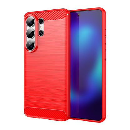 Full-coverage shockproof brushed carbon fiber Samsung phone case