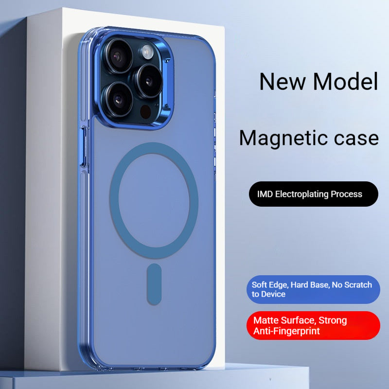 Frosted magnetic Apple phone case