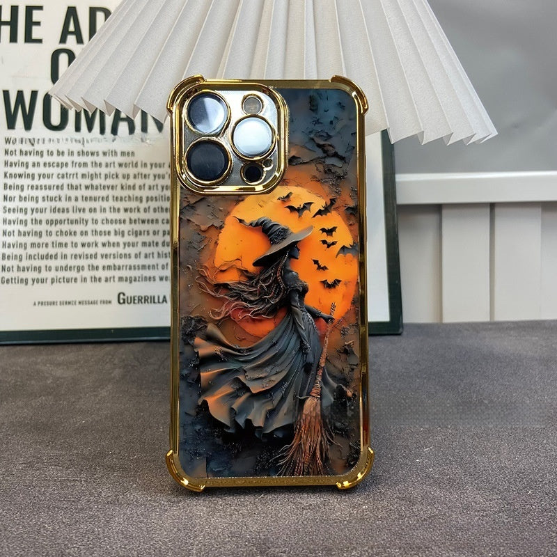 Halloween Witch Electroplated Shockproof iPhone Case