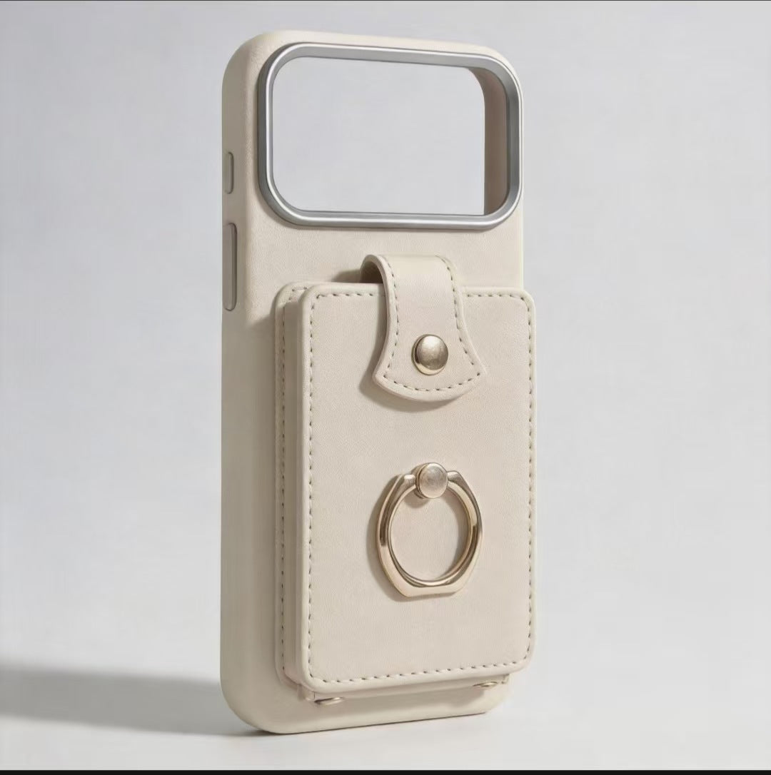 Magnetic iPhone Case with Ring Holder and Crossbody Strap