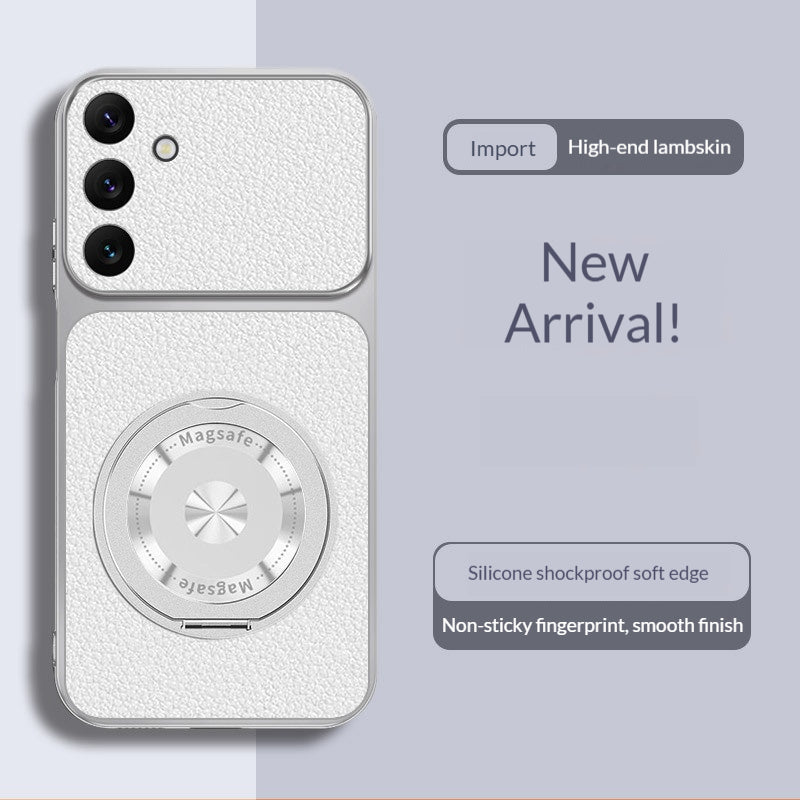 Skin-friendly lambskin magnetic stand Samsung phone case