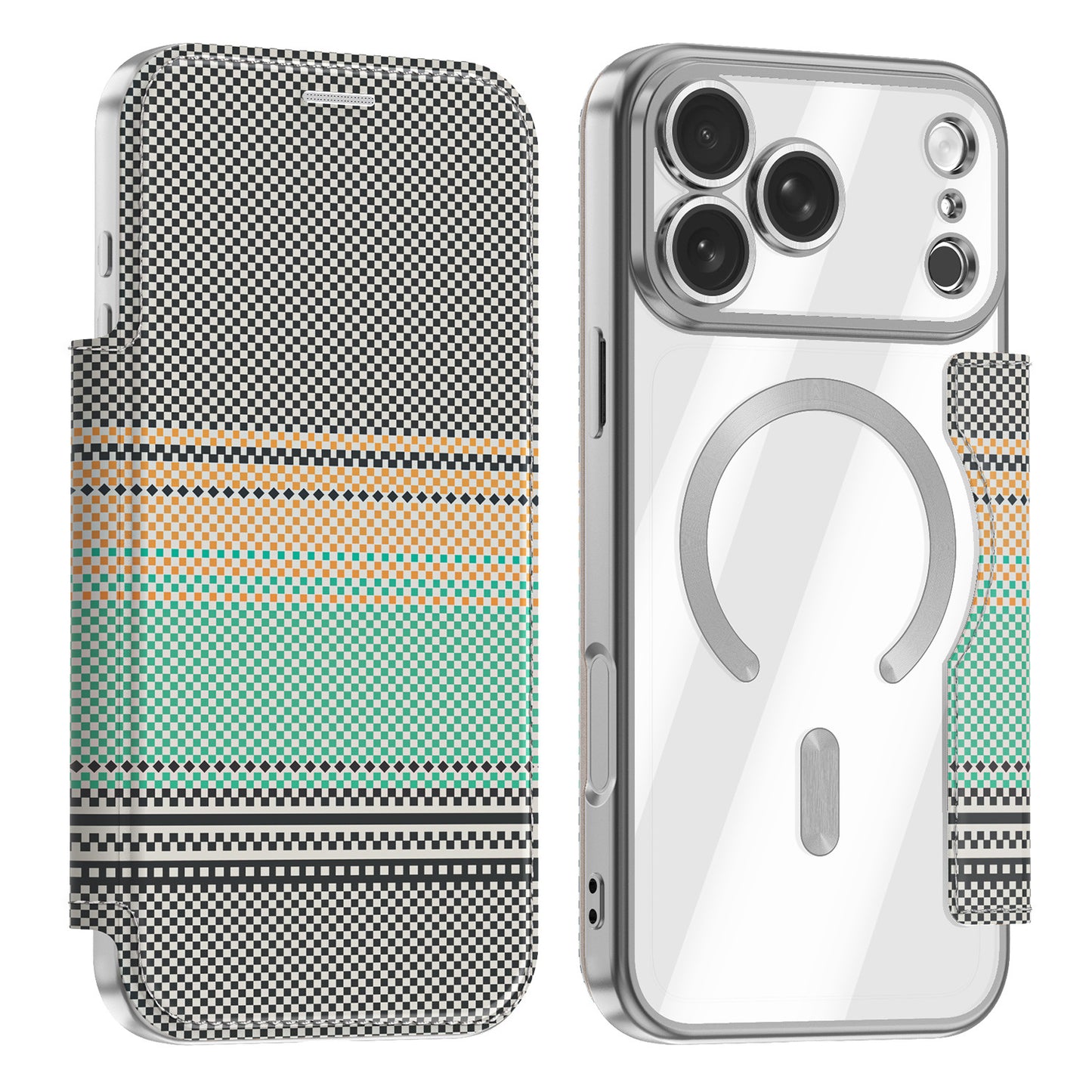 Colorful Shield Flip Magnetic Apple Phone Case