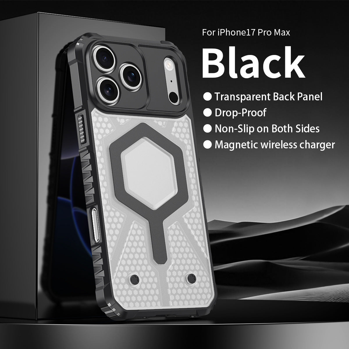Transparent back panel anti-drop magnetic Apple phone case
