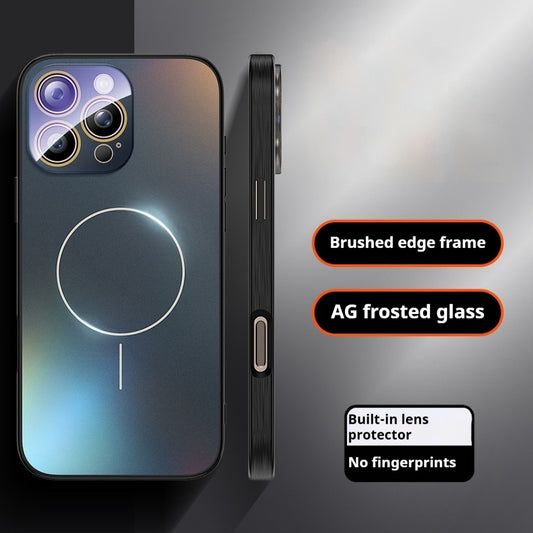 AG electroplating frosted fine circle magnetic suction Apple phone case