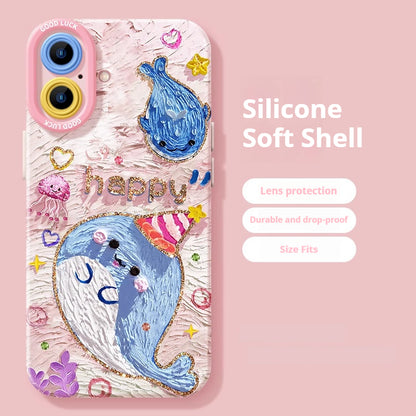Cute whale anti-drop Apple phone case