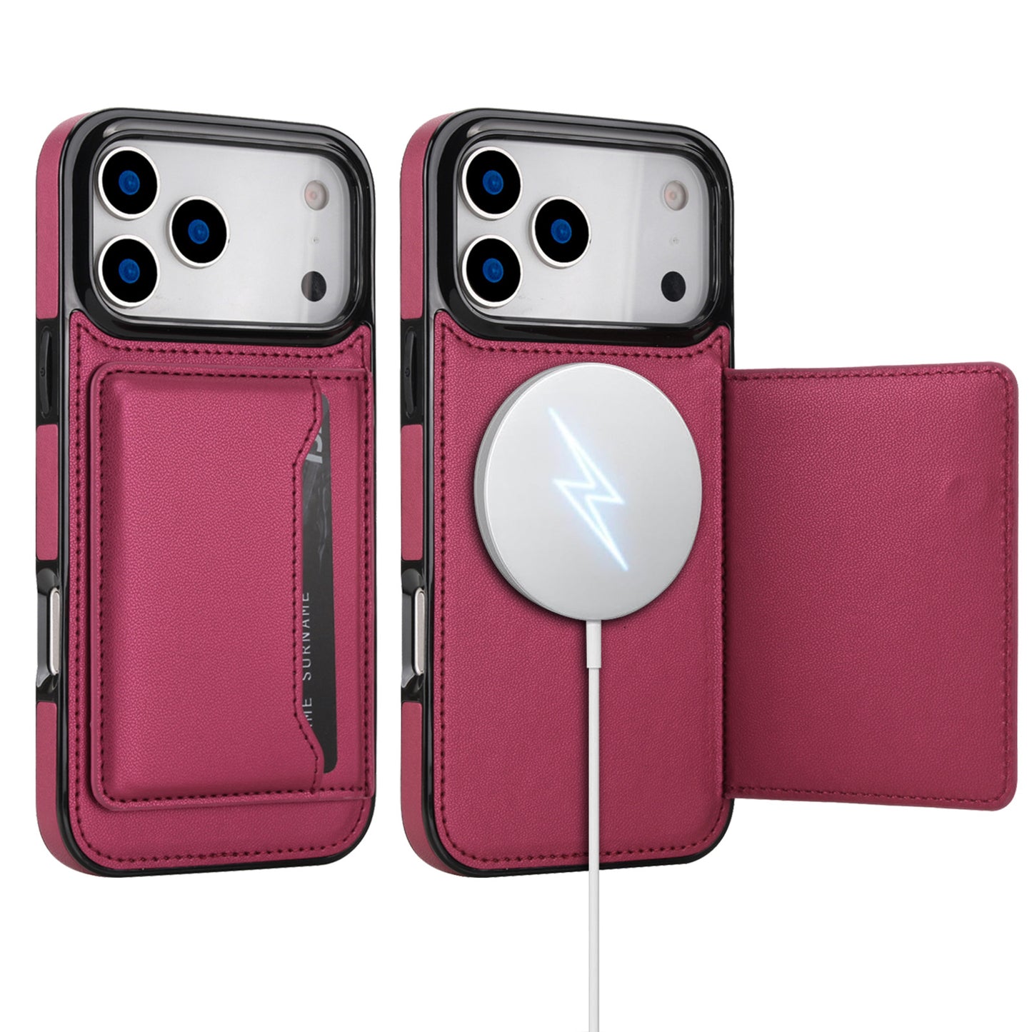 Magnetic Flip Leather Case with Card Slot and Stand for iPhone