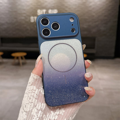 Gradient glitter starry sky magnetic Apple phone case