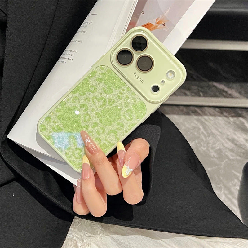 Classic leopard print large window Apple phone case