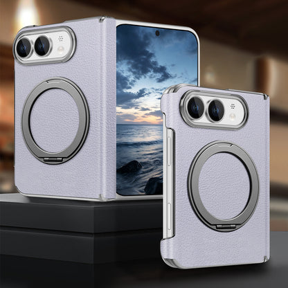 Korean style vegan leather magnetic rotating stand iPhone Duo phone case