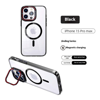 Transparent magnetic contact lens holder anti-fall iPhone case