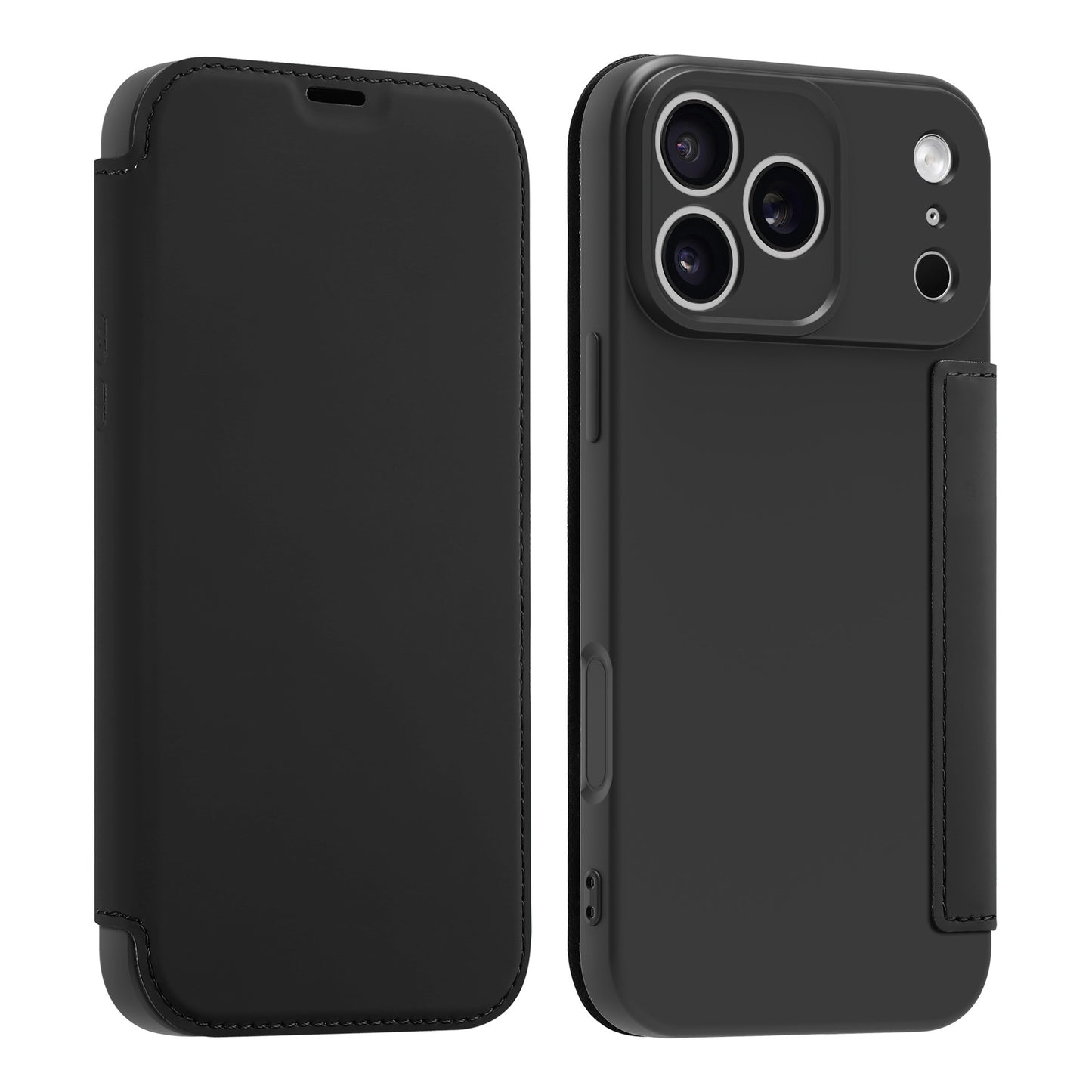 Flip solid color leather Apple phone case