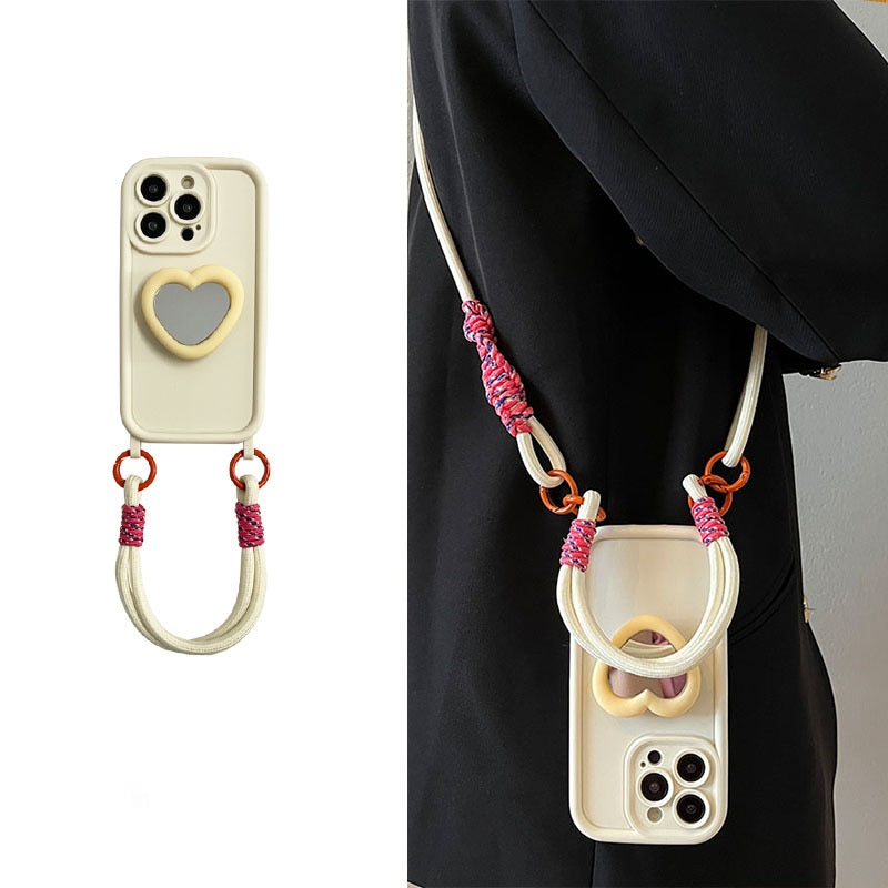 Heart-Mirror Stand Apple Phone Case